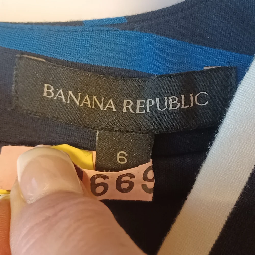 Banana Republic Ponte Blue Stripe Sheath Dress Women's Sz 6 - Picture 4 of 8